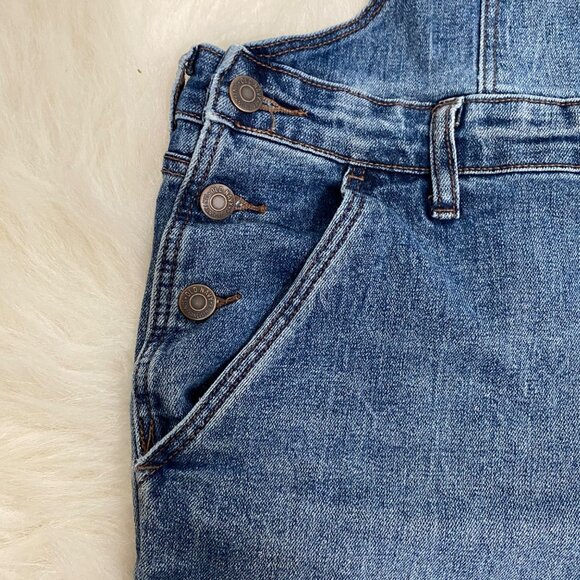 Old Navy W OG Straight Overalls Denim Bibs Relaxed Fit Plus16 Utility Western - Picture 6 of 14